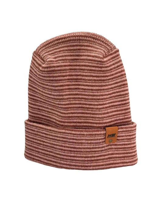 HAAKWEAR H-Stitch Cuffed Beanie - Trending Men’s & Women’s Beanie | Burgundy/Pink Contrast | Made in USA