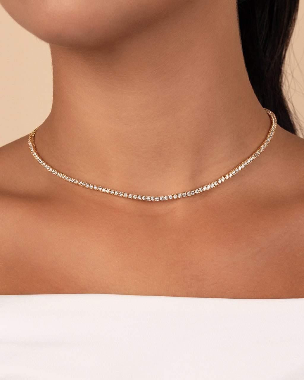 Mirabell Adjustable CZ Tennis Necklace