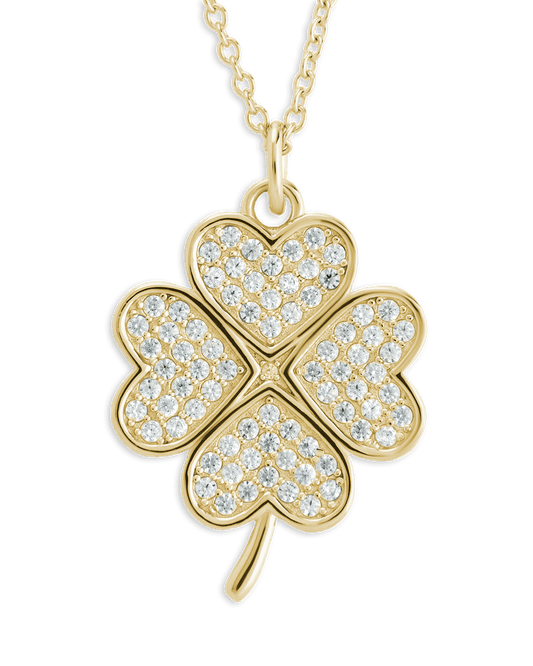 Pave CZ Shamrock Pendant