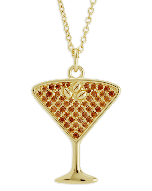 Pave CZ Espresso Martini Pendant