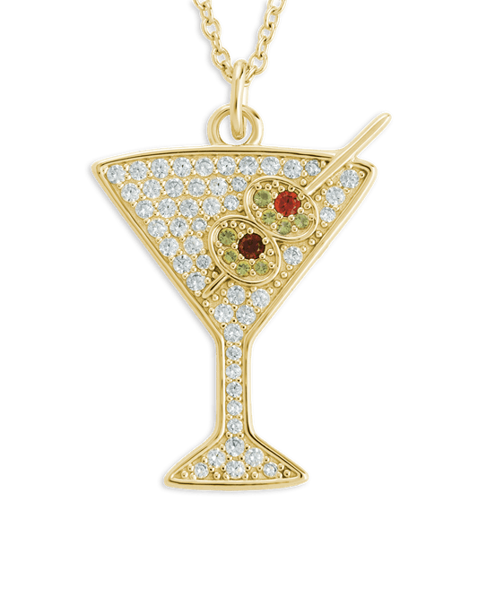 Pave CZ Dirty Martini Pendant