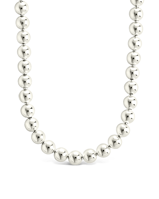 Sterling Silver Basia Dainty Beaded Chain Necklace