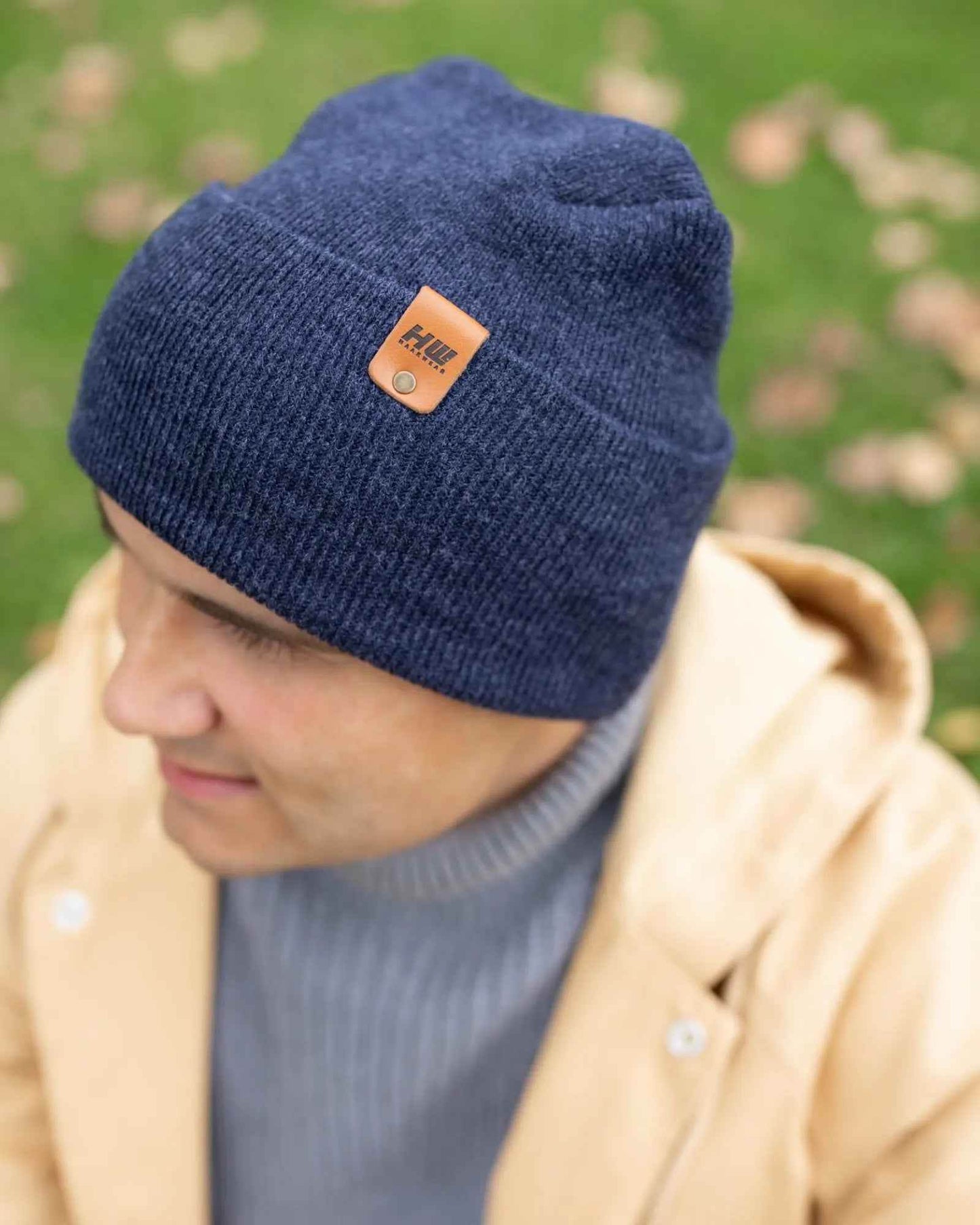 HAAKWEAR H-Stitch Cuffed Beanie - NEW Designed and Made in USA (Patented Design) - Denim Blue
