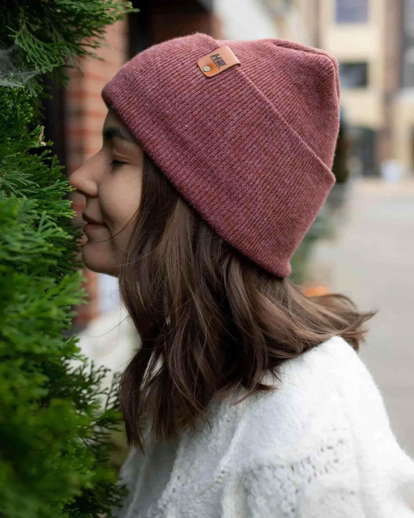 HAAKWEAR H-Stitch Cuffed Beanie - NEW Designed and Made in USA (Patented Design) - Rusty Burgundy