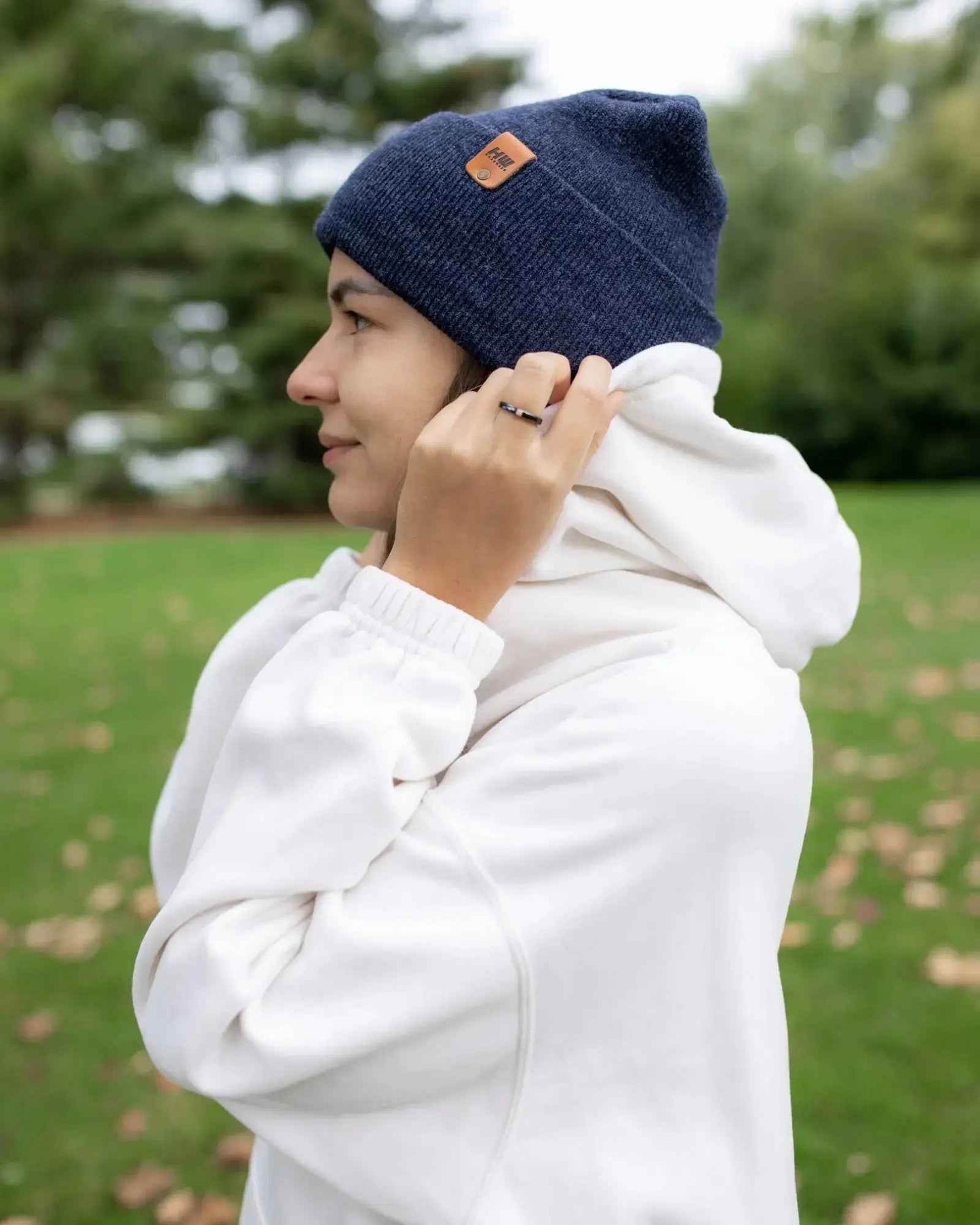 New Patented Design, H Stitch Cuffed Beanie