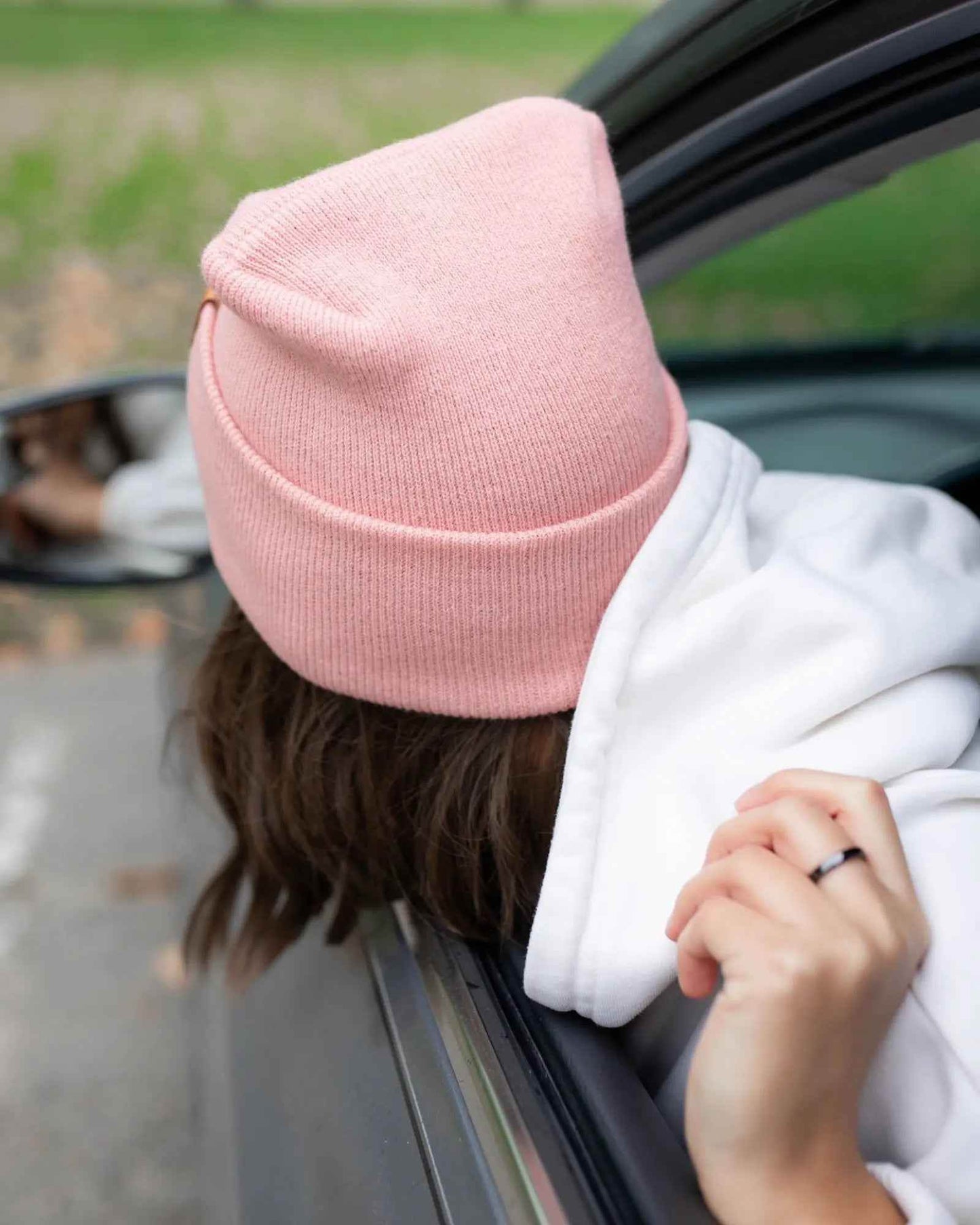 HAAKWEAR H-Stitch Cuffed Beanie - NEW Designed and Made in USA (Patented Design) - Pearl Pink