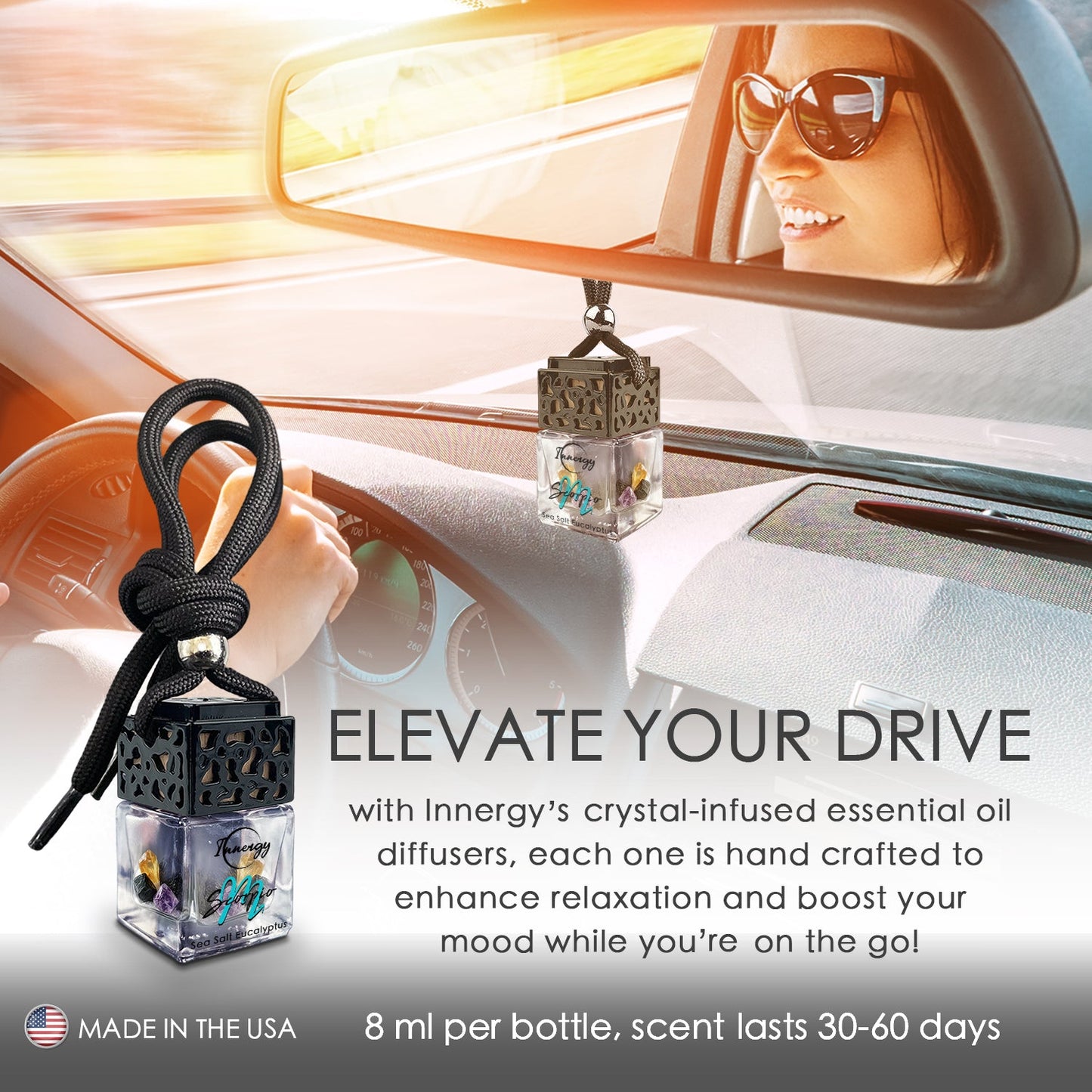 Scorpius Zodiac Crystal-Enhanced Oil Diffuser, Car Air Freshener, 8ml