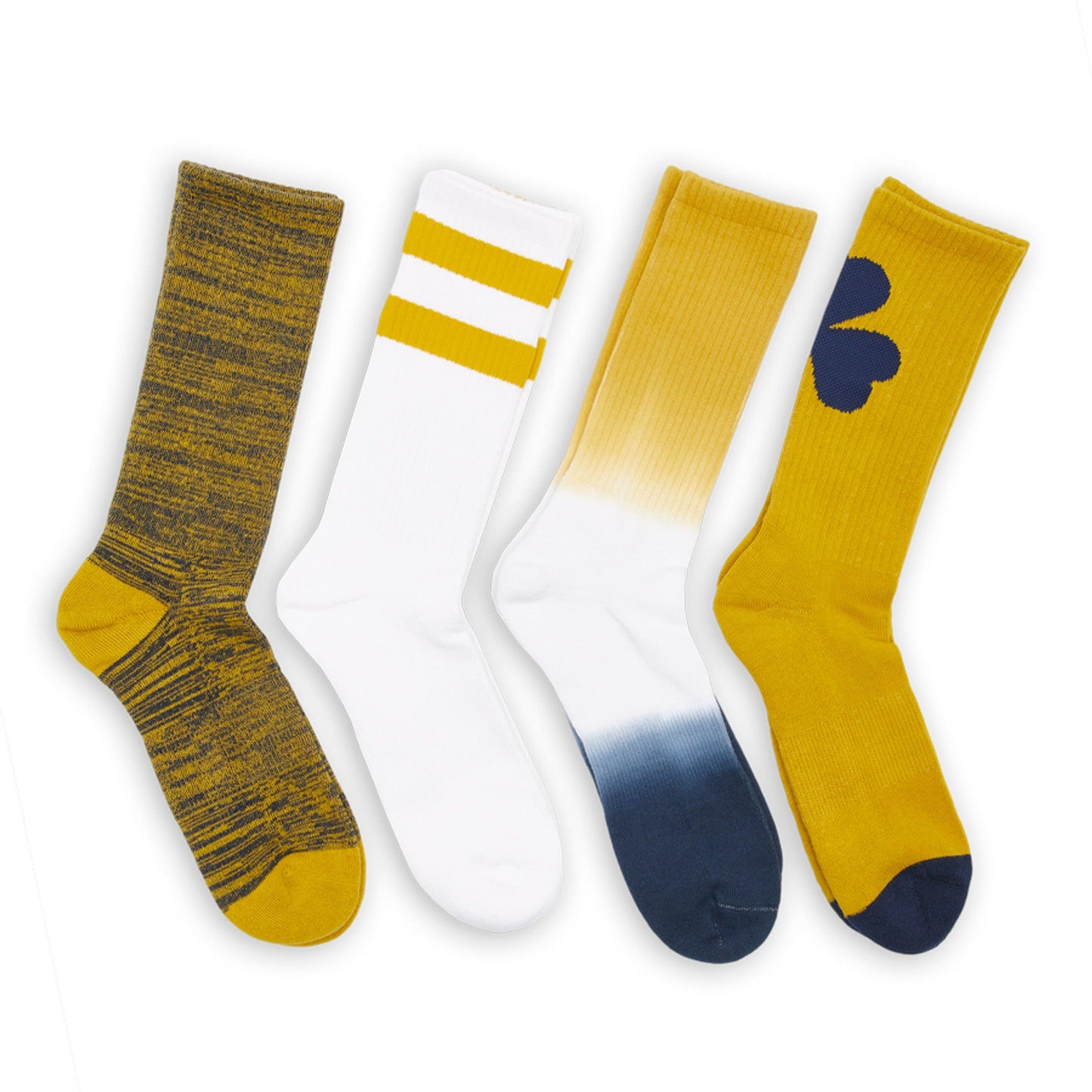 Navy Gold Mixed Socks 8 Pack