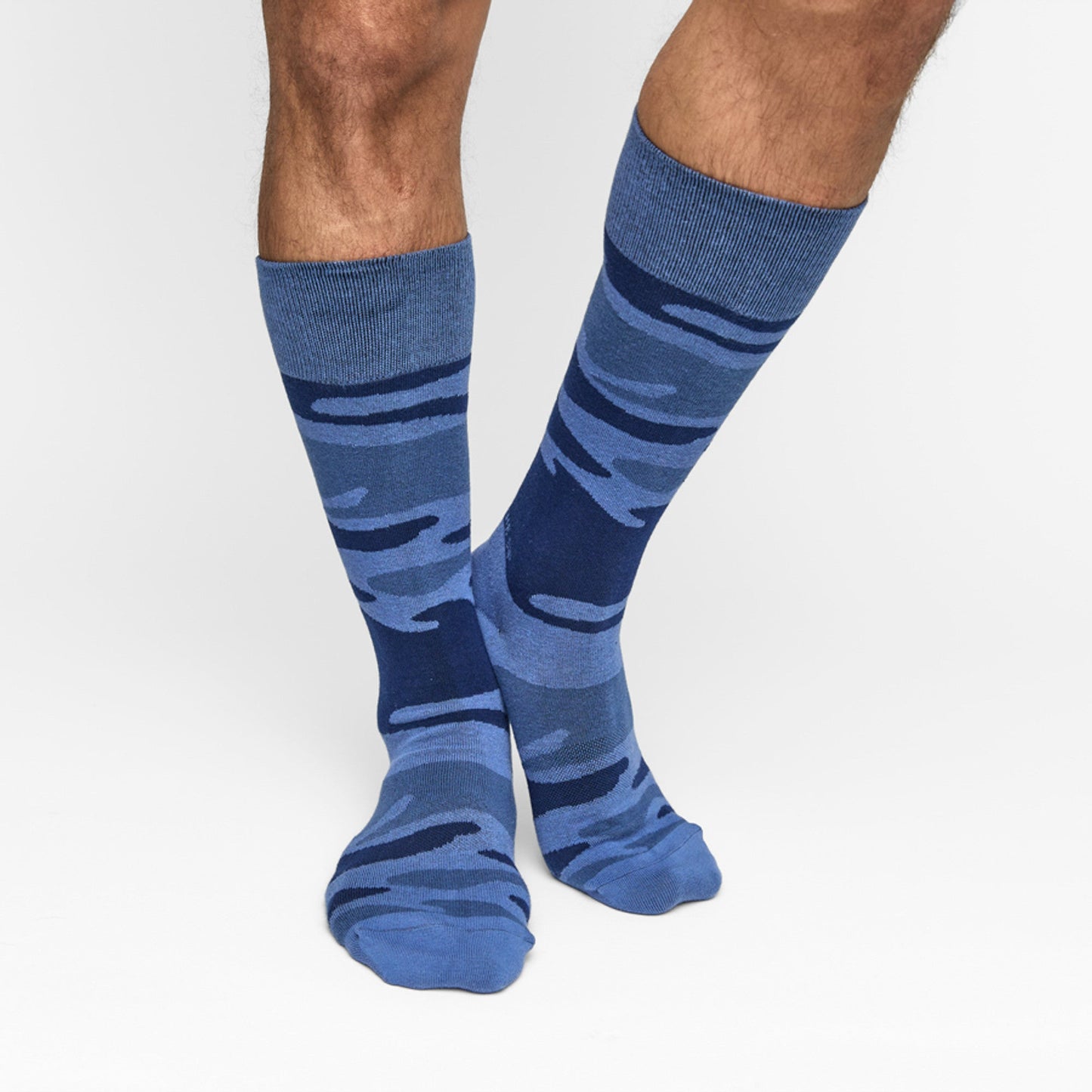 Navy Sip Camo Dress Socks