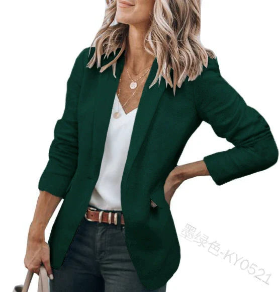 Solid Color One-Button European and American Jacket Suit Collar