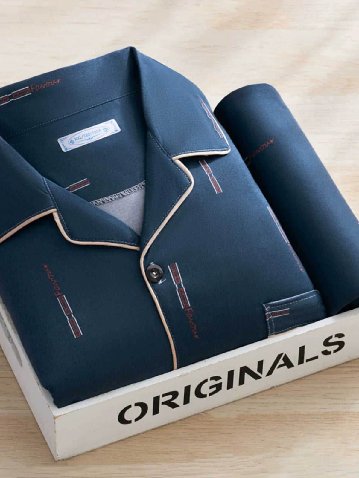 Men's Pajamas Cotton Long sleeve Trousers Two-piece Set