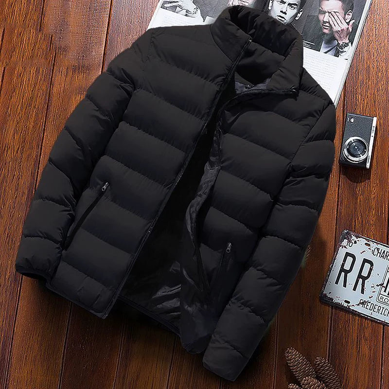 Men's Down Jacket Thickened Warm Leisure Stand-up Collar Slim Fit Cold-Proof Cotton-Padded Coat