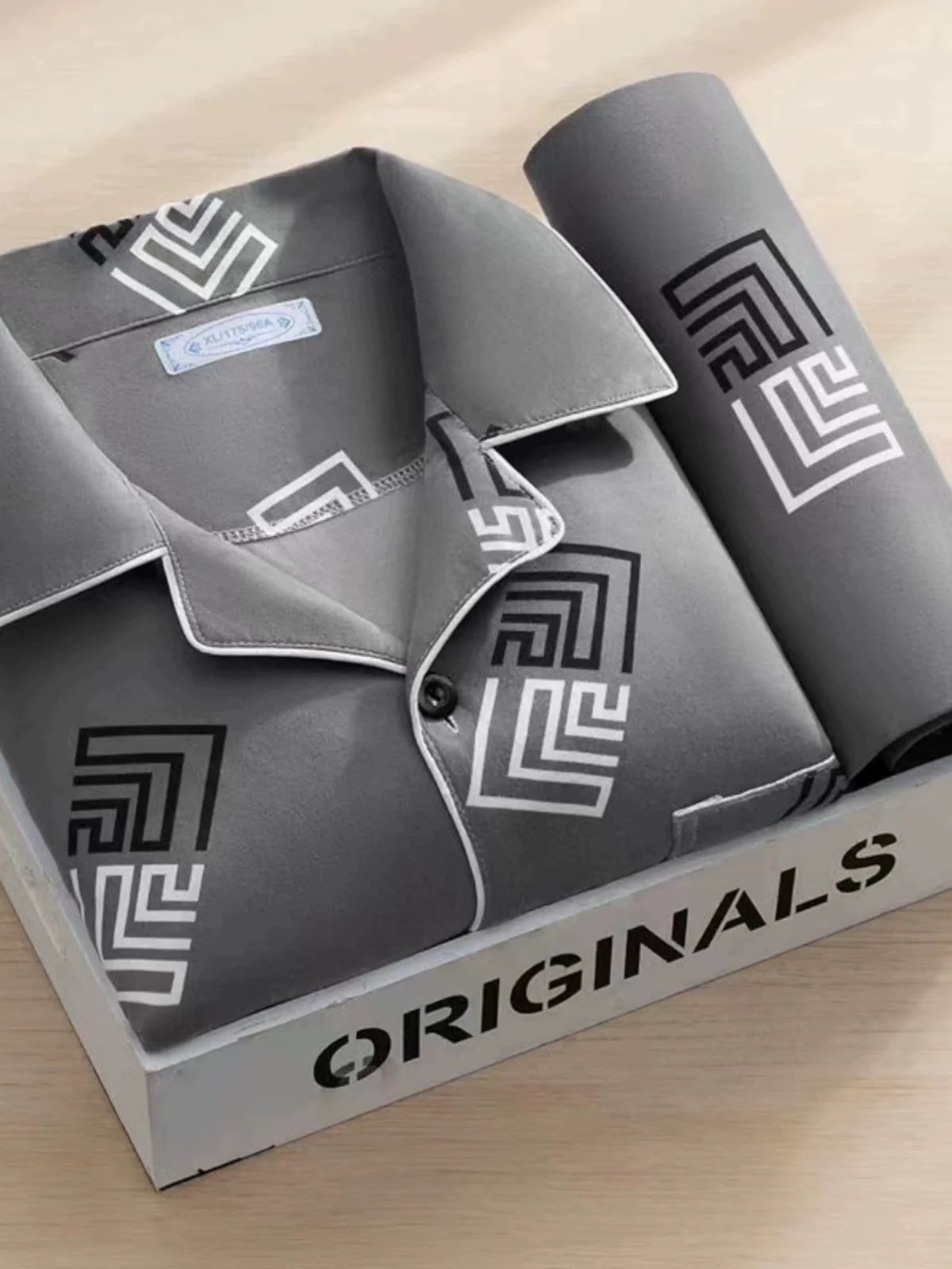 Men's Pajamas Cotton Long sleeve Trousers Two-piece Set