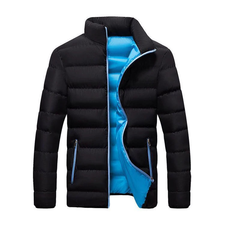 Men's Down Jacket Thickened Warm Leisure Stand-up Collar Slim Fit Cold-Proof Cotton-Padded Coat