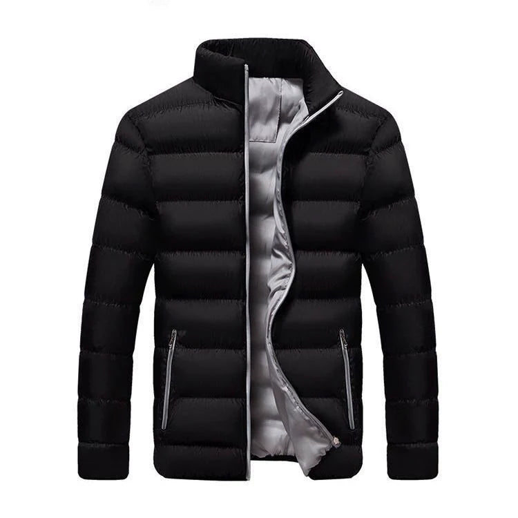 Men's Down Jacket Thickened Warm Leisure Stand-up Collar Slim Fit Cold-Proof Cotton-Padded Coat