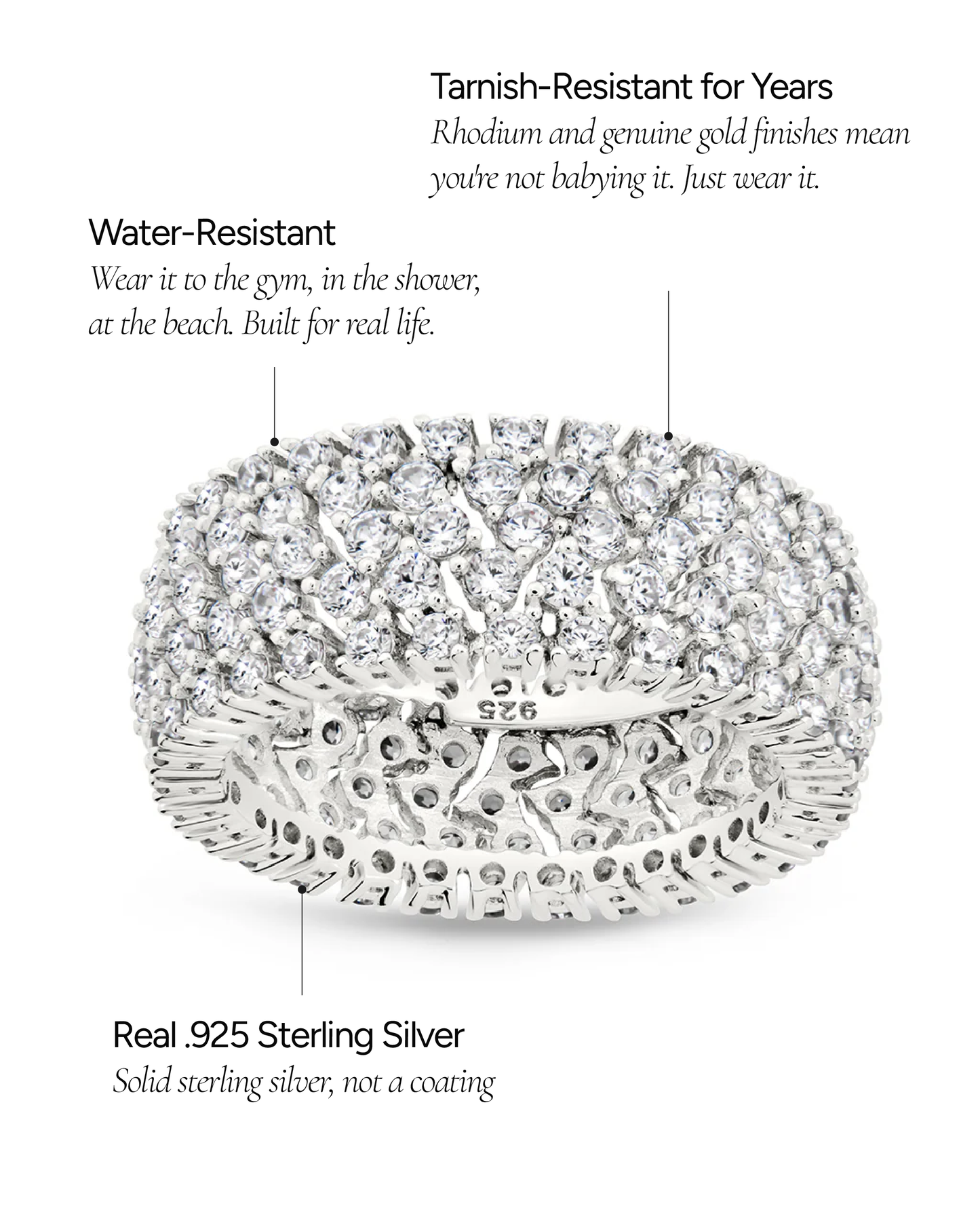 Sterling Silver Yvonne CZ Stacking Ring