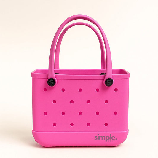 Everyday Small EVA Tote – Haute Pink | Waterproof, Lightweight, Bold Mini Tote Bag