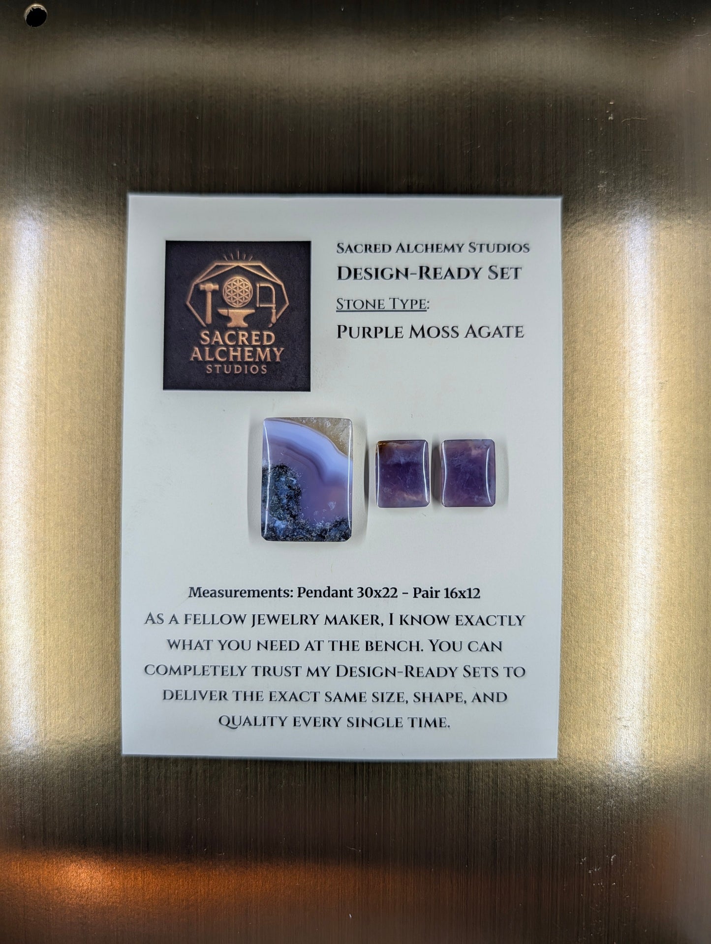 Rectangle Shape - Purple Moss Agate - Design-Ready Sets