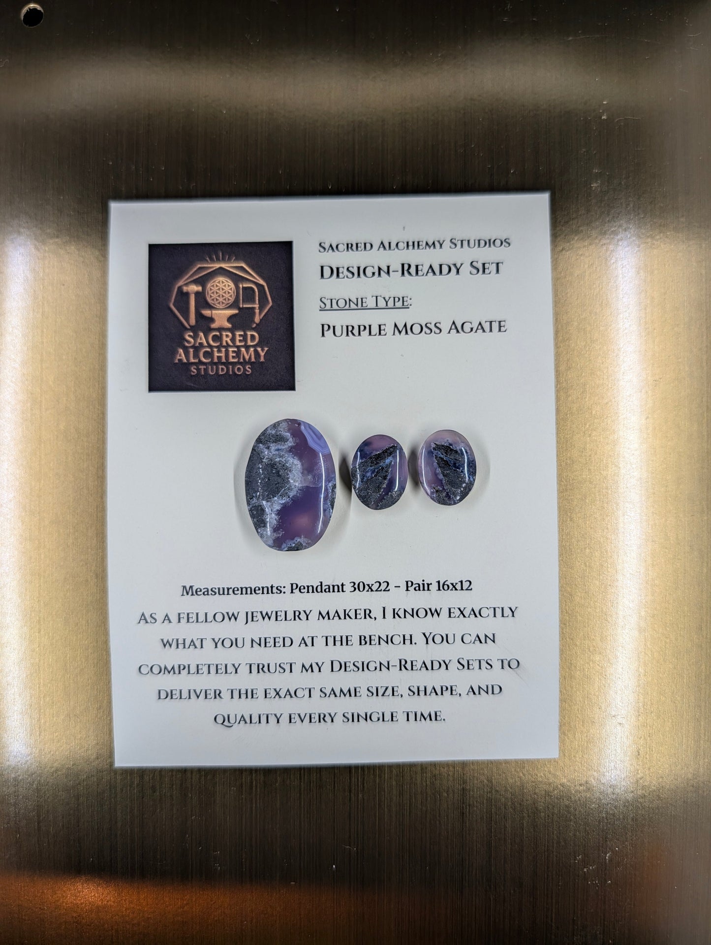 Oval Shape - Purple Moss Agate - Design-Ready Set