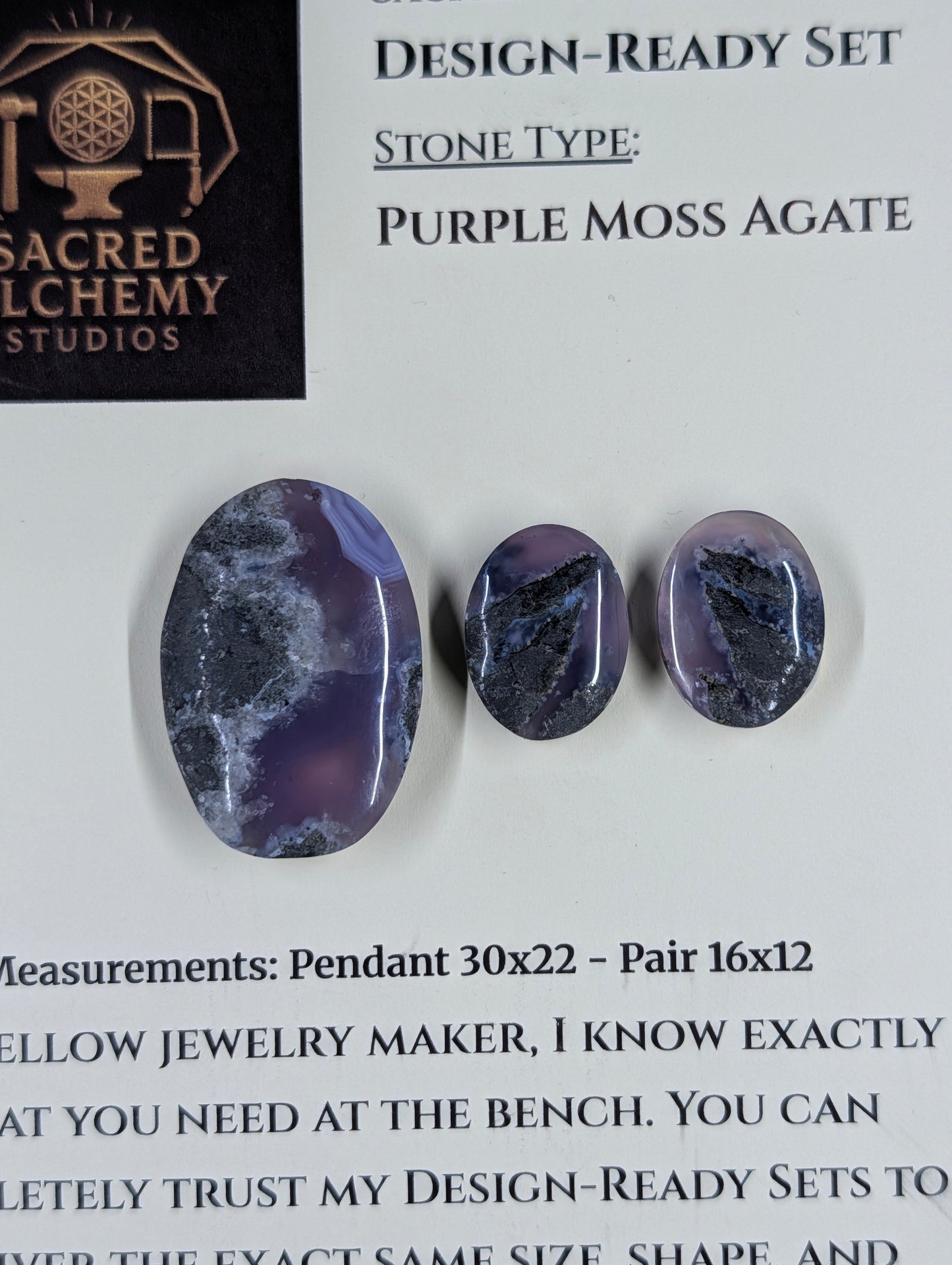 Oval Shape - Purple Moss Agate - Design-Ready Set
