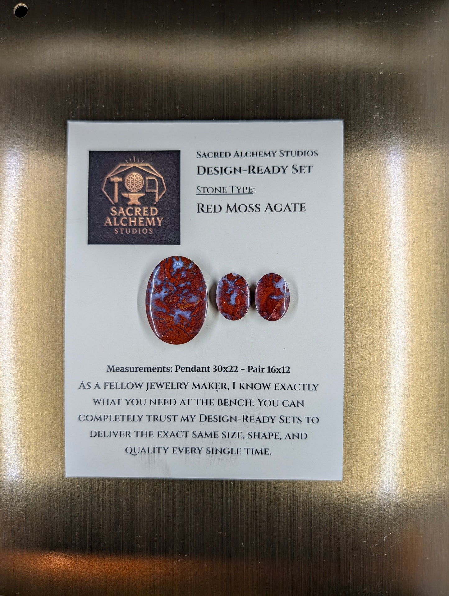 Oval Shape - Red Moss Agate - Design-Ready Sets