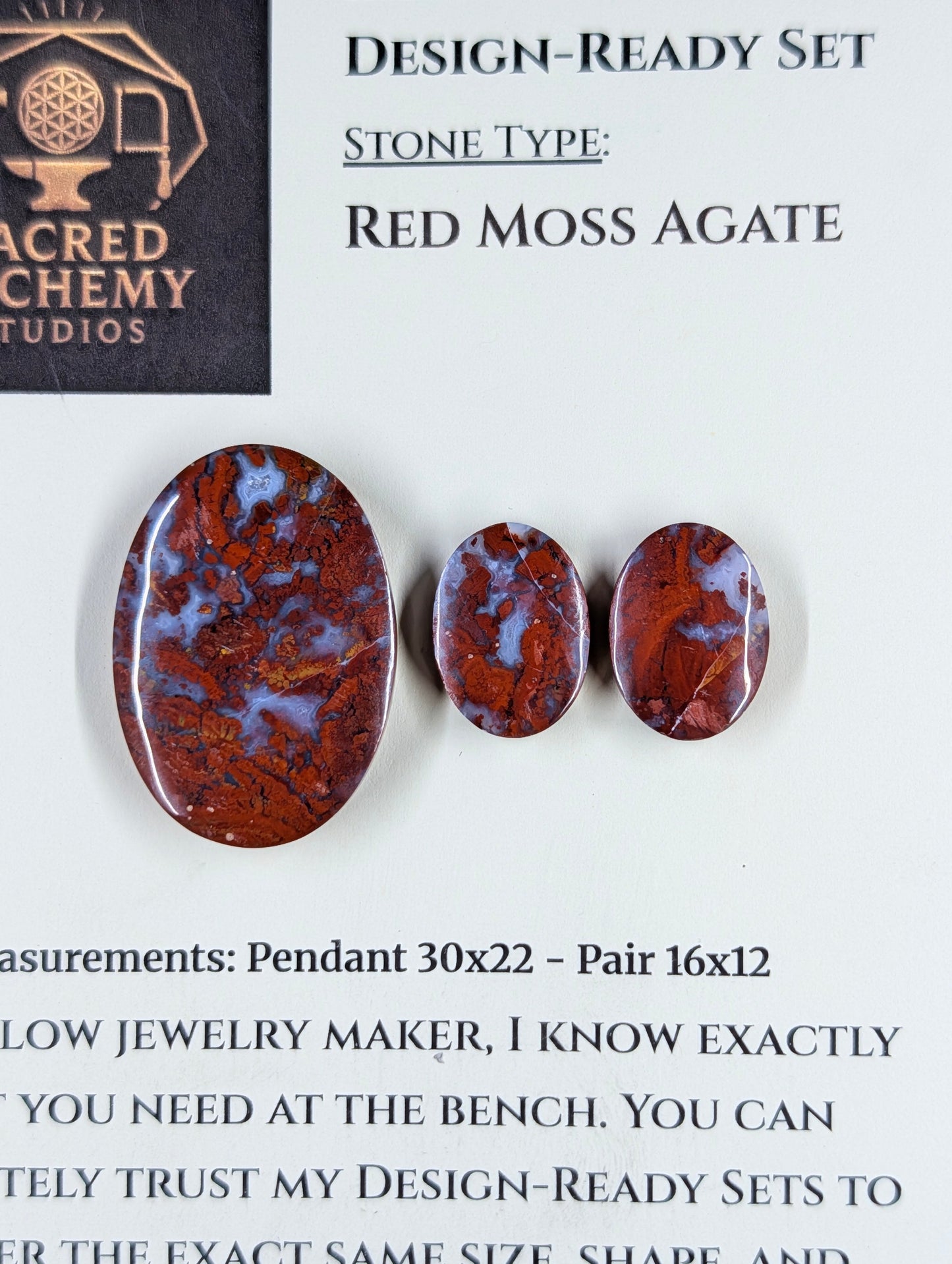 Oval Shape - Red Moss Agate - Design-Ready Sets