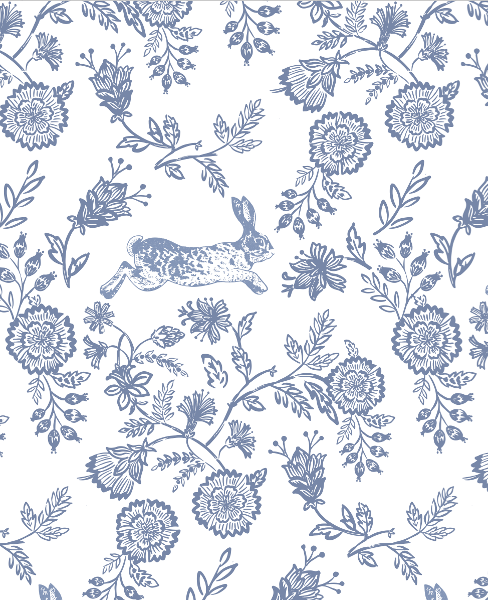 Floral Bunnies Pima Cotton Baby One-Piece Pajamas