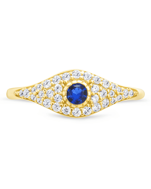 Sterling Silver Mozzie Evil Eye Ring