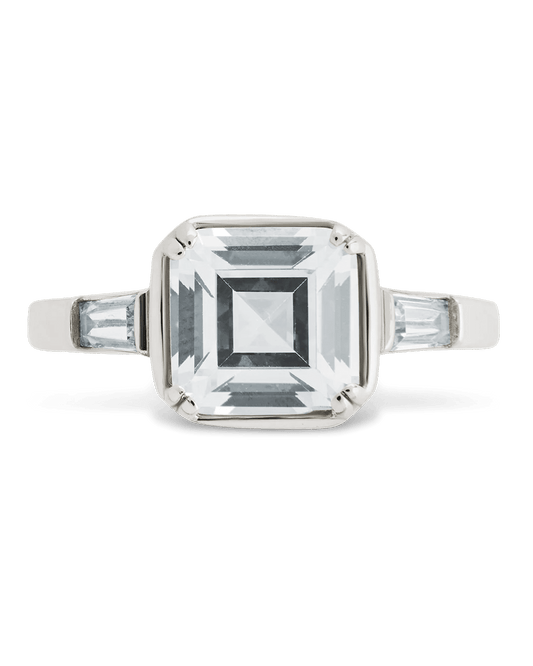 Sterling Silver Asscher Baguette Ring