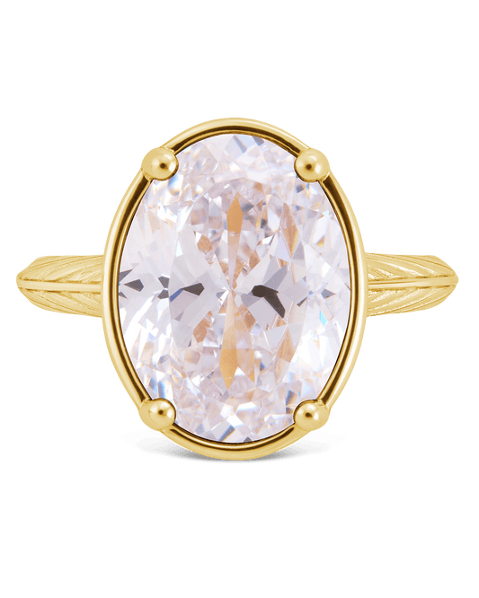 Sterling Silver Oval Cut CZ Cocktail Ring