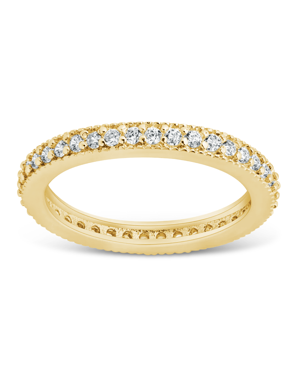 Sterling Silver Thin CZ Band Ring