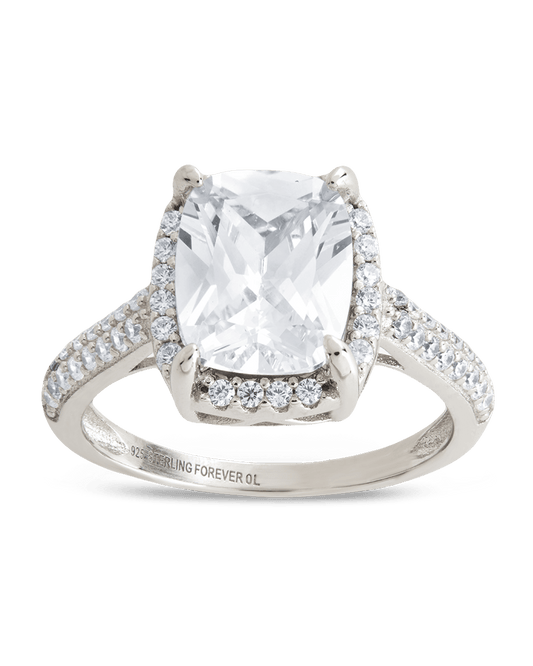 Sterling Silver Jessa CZ Radiant Ring