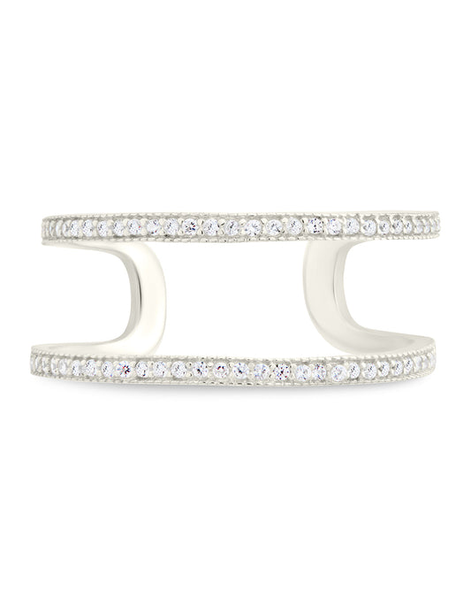 Sterling Silver Wendy CZ Stacking Open Band Ring