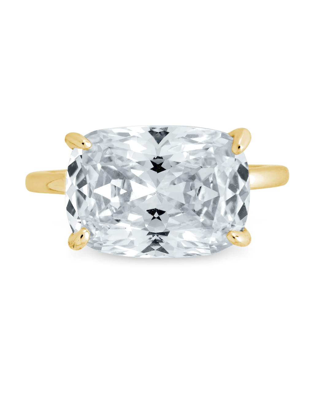 Sterling Silver Cushion East-West Ring