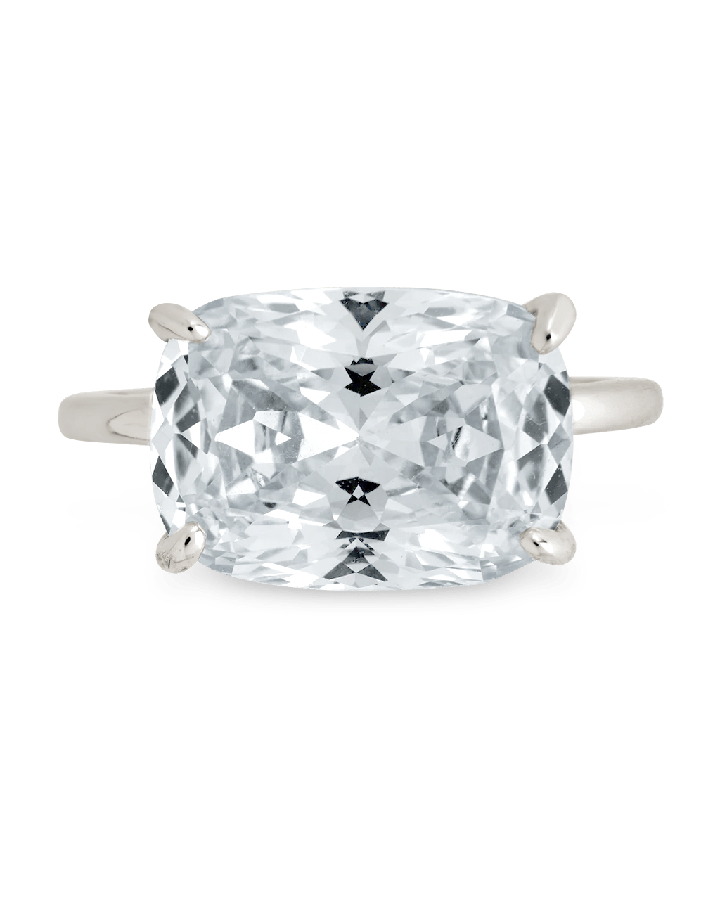 Sterling Silver Cushion East-West Ring