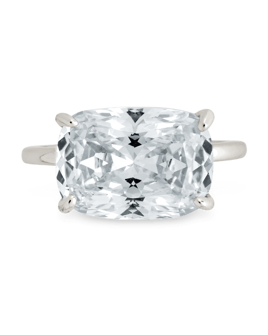 Sterling Silver Cushion East-West Ring