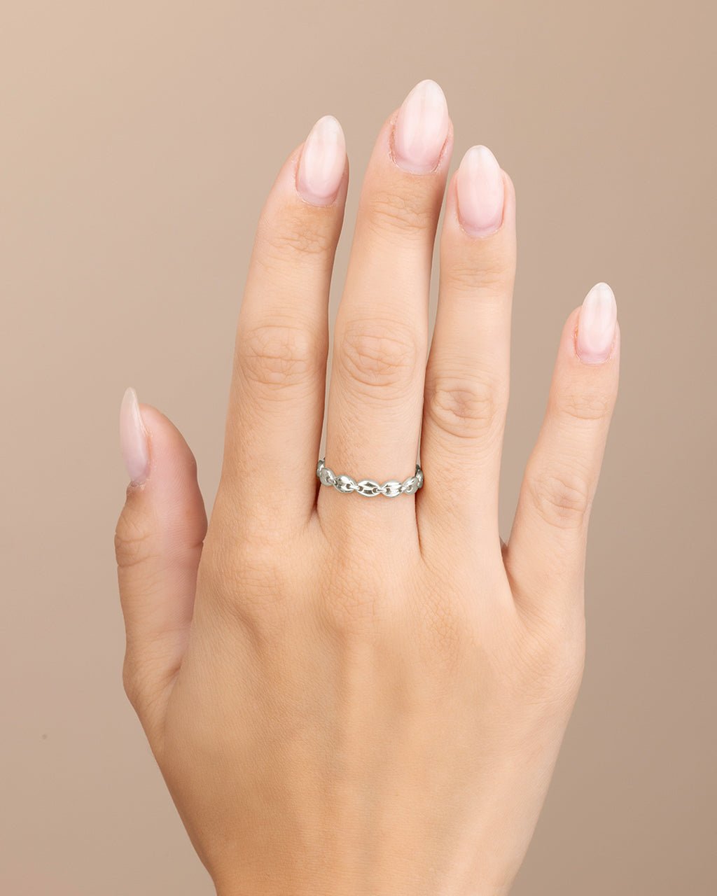 Sterling Silver Janie Anchor Chain Ring