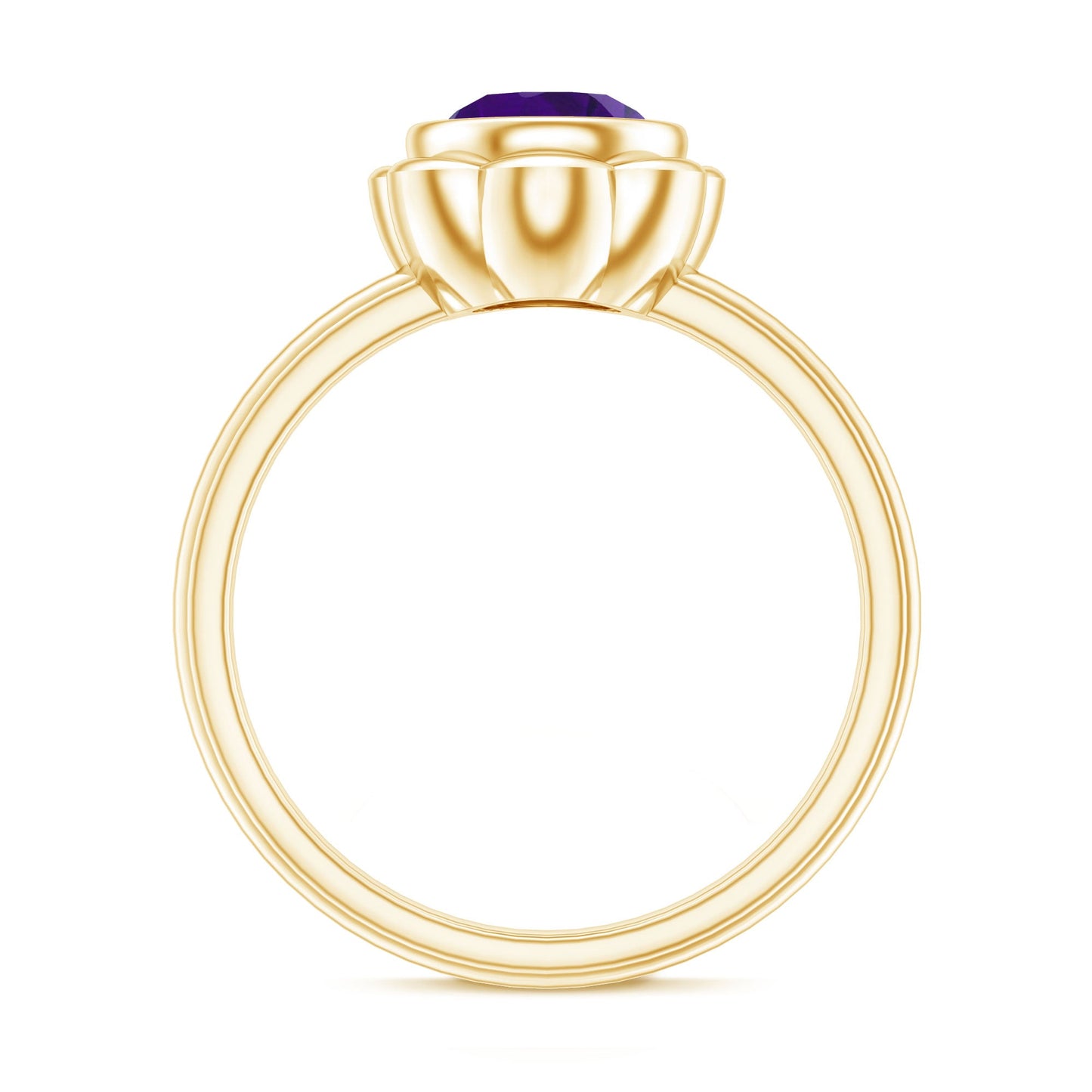 1 Carat Amethyst Engagement Ring in Bezel Setting