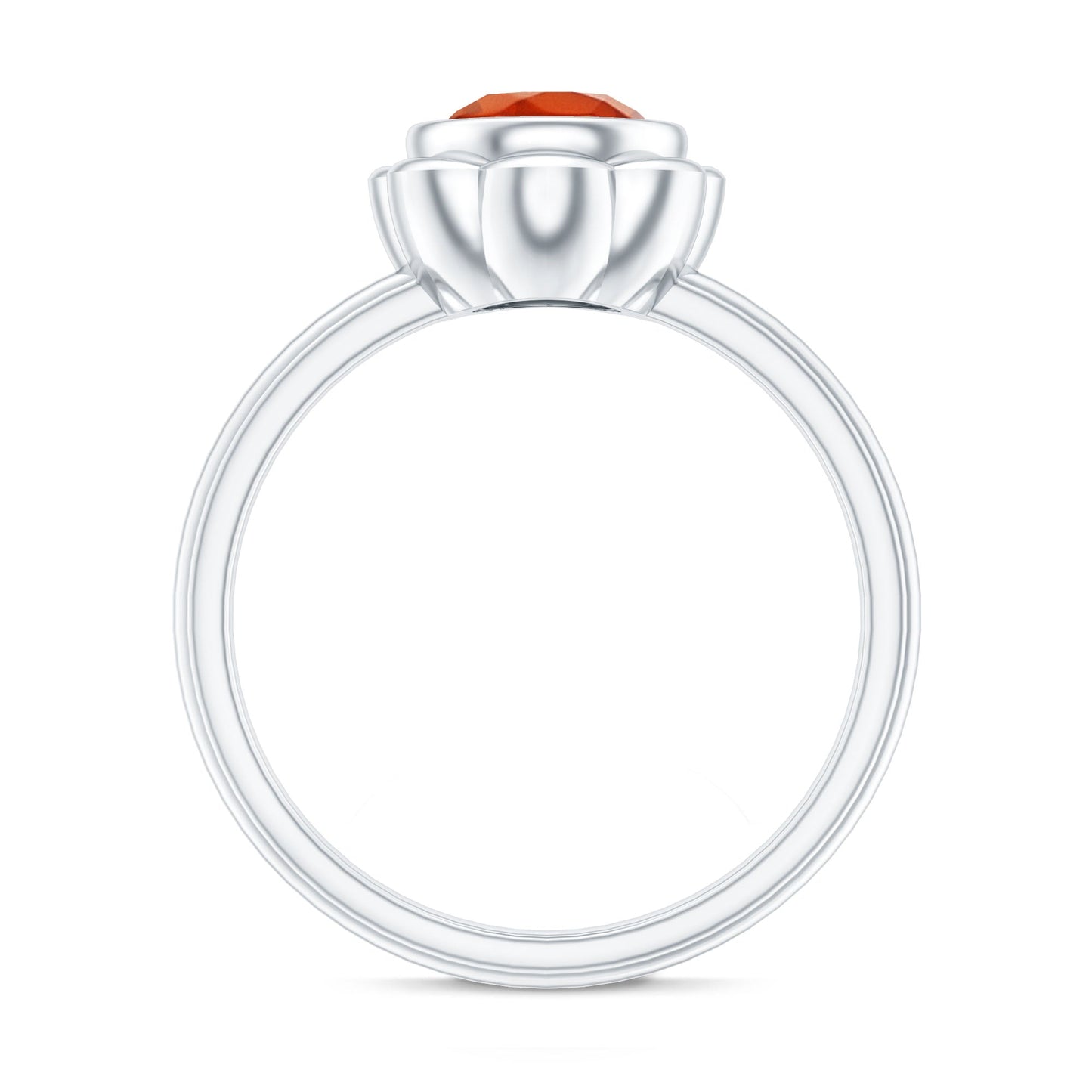1.5 Carat Real Fire Opal Flower Engagement Ring