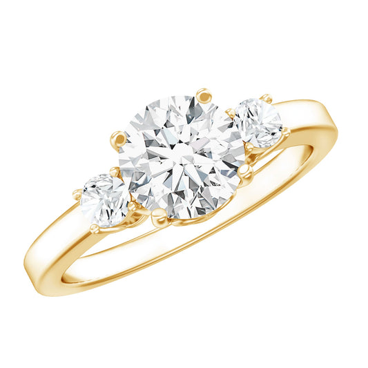 3 Stone Lab Grown Diamond Engagement Ring for Women