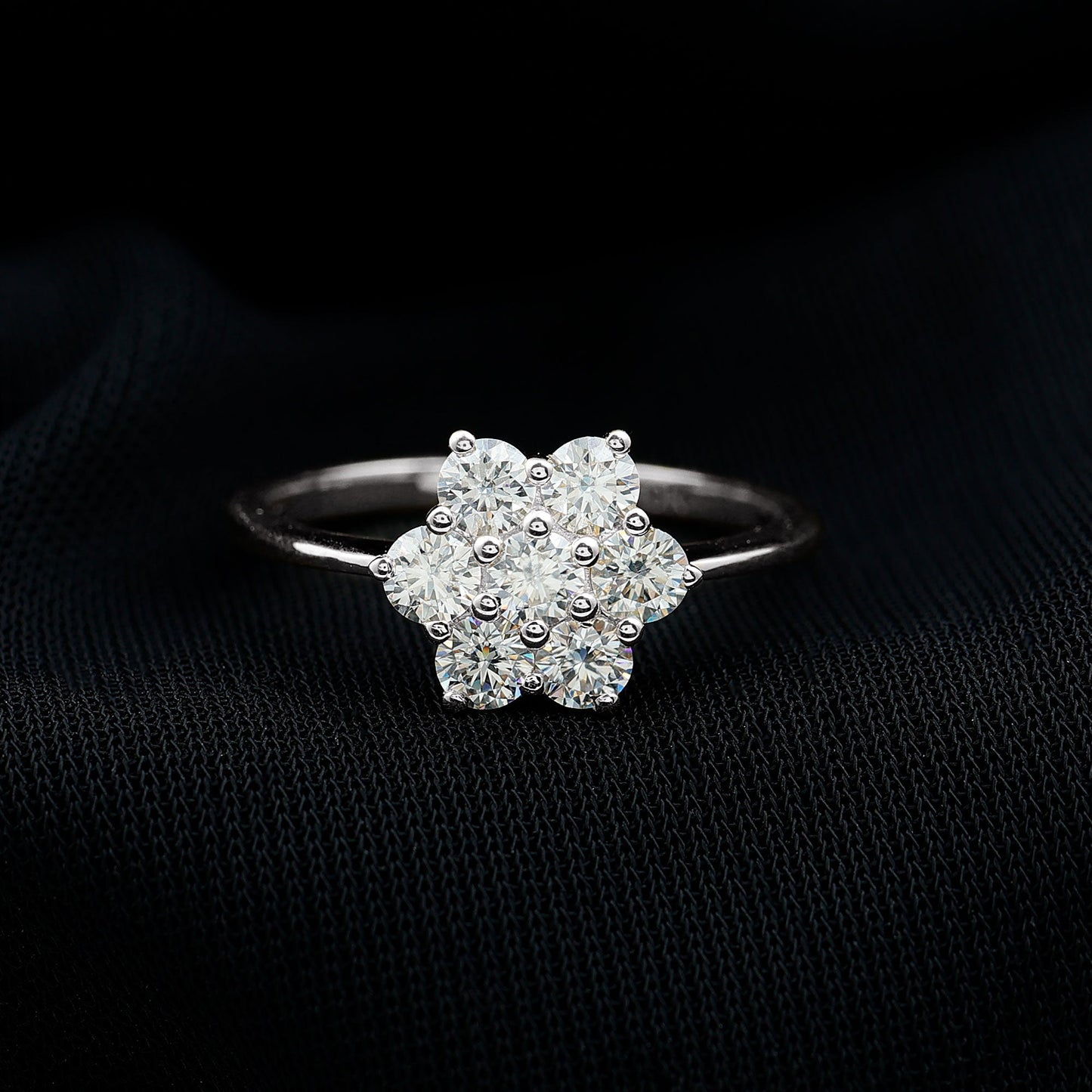 Flower Cluster Lab Grown Diamond Engagement Ring