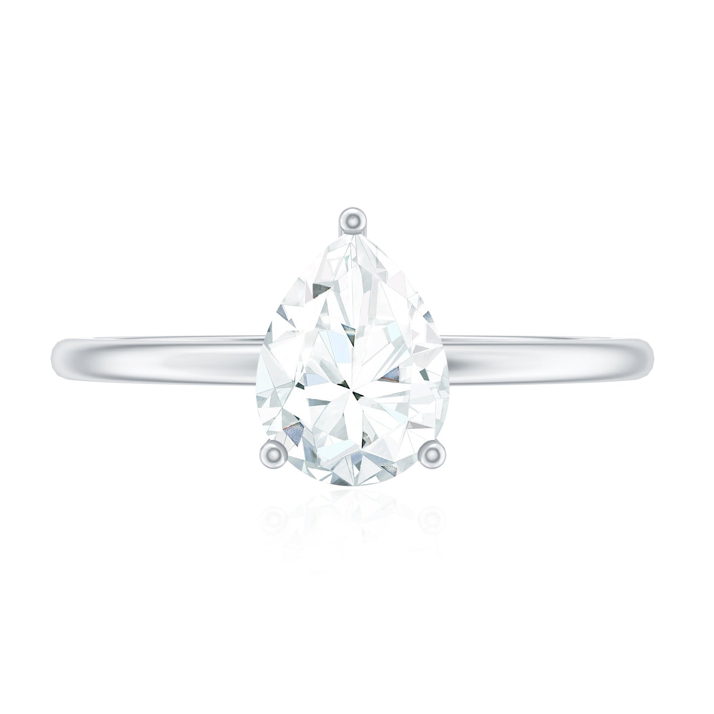 Single Stone Lab Grown Diamond Pear Engagement Ring