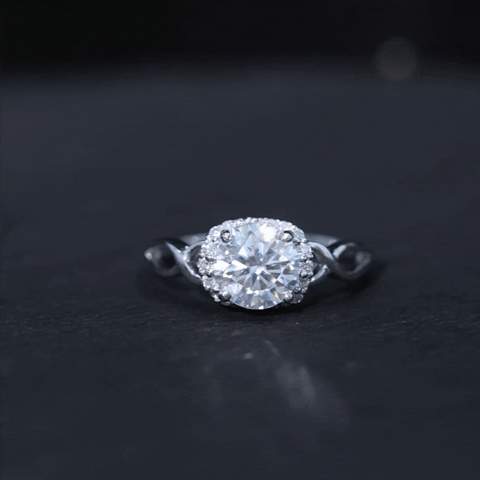 7 MM Round Lab Created Diamond Solitaire Infinity Ring for Her