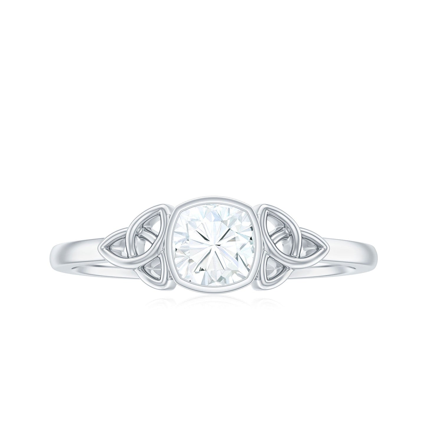 Certified Cushion Cut Diamond Knot Promise Ring