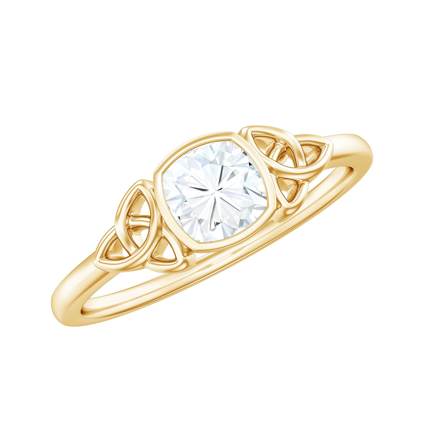 Certified Cushion Cut Diamond Knot Promise Ring