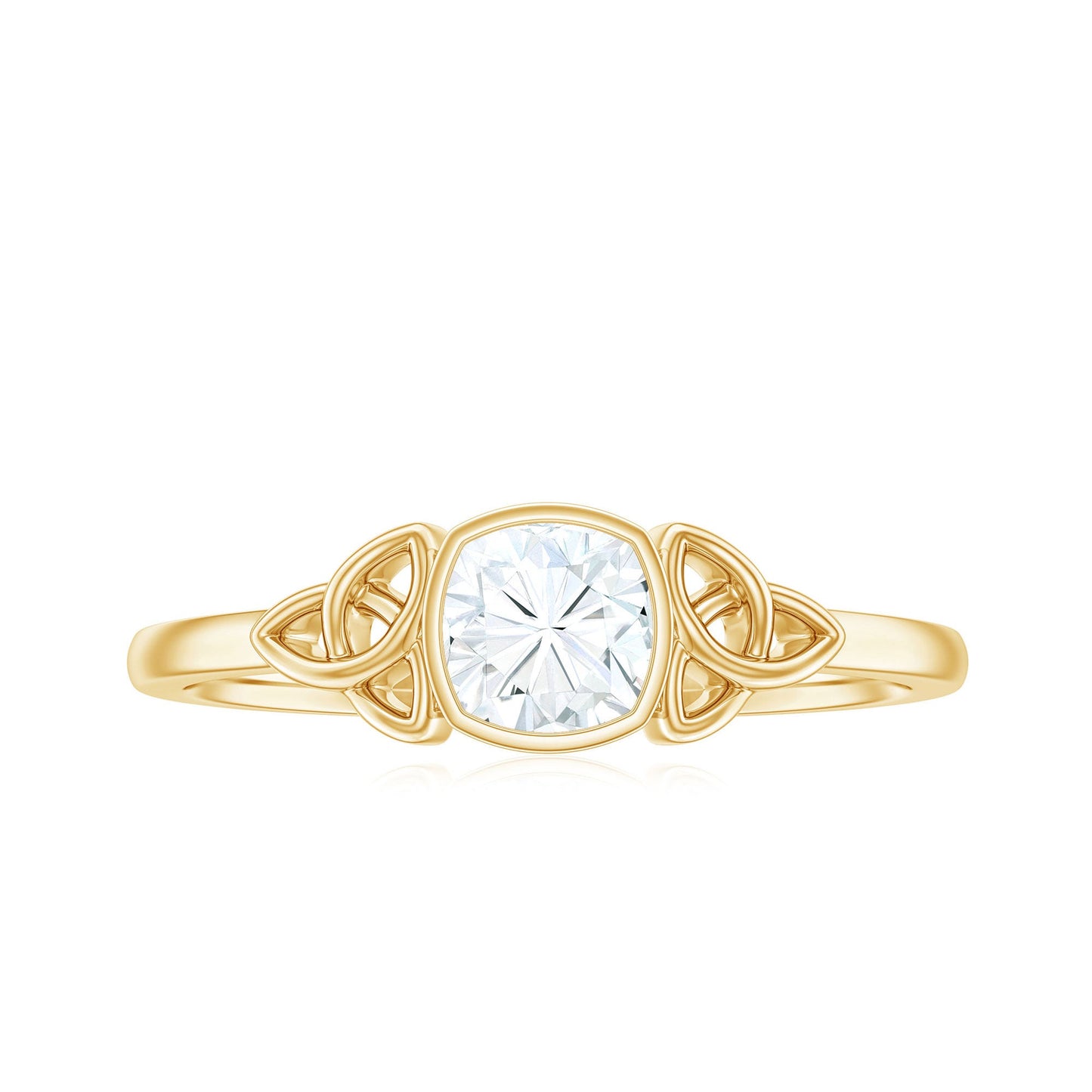 Certified Cushion Cut Diamond Knot Promise Ring