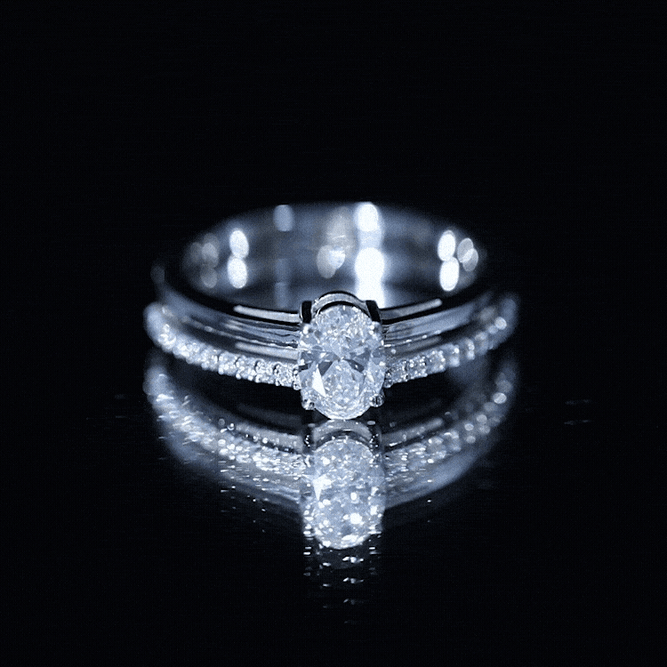 5X7 MM Oval Cut Diamond Solitaire Promise Ring For Her