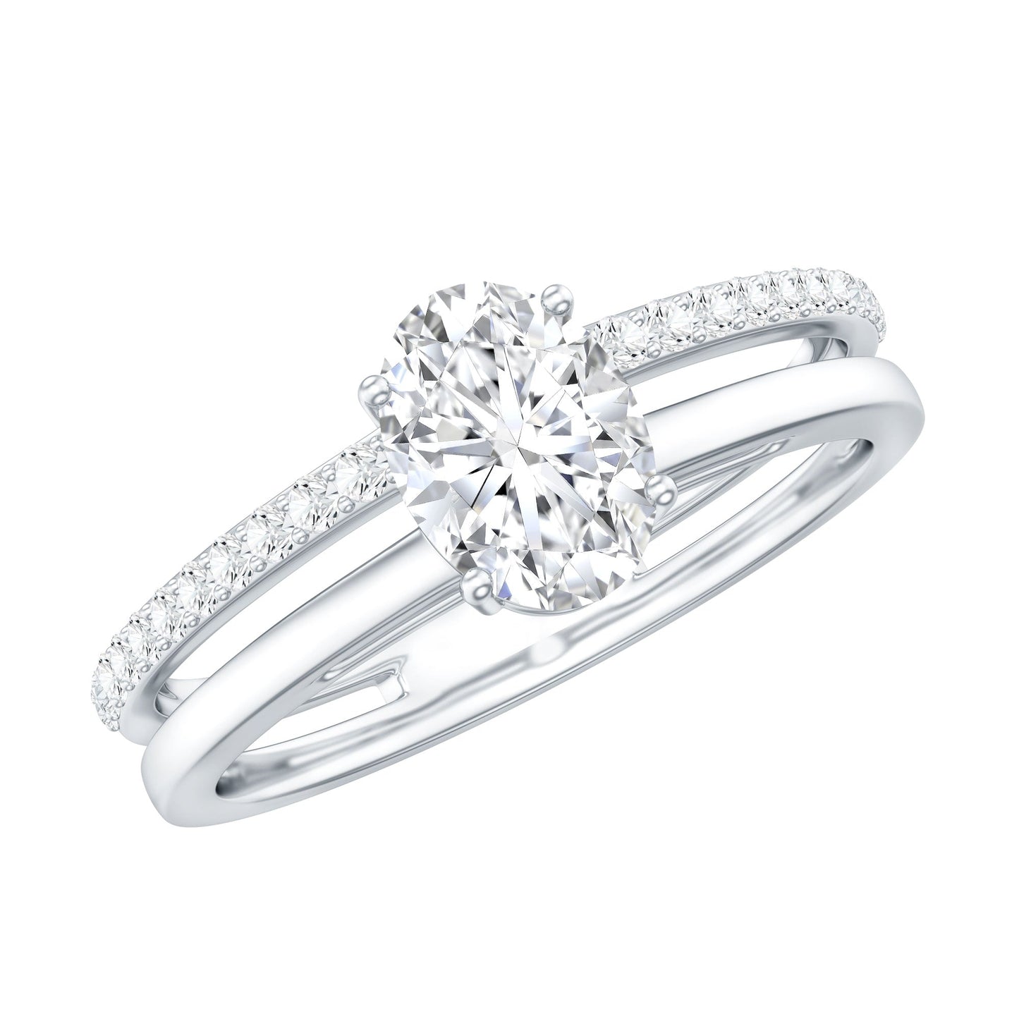 5X7 MM Oval Cut Diamond Solitaire Promise Ring For Her