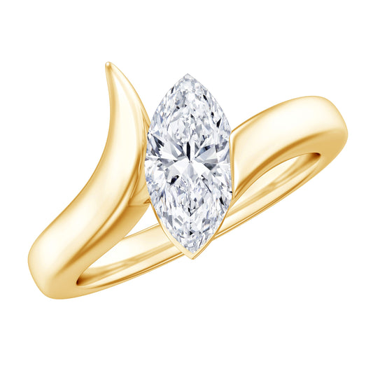 Lab Diamond 5X10 MM Marquise Engagement Ring in Tension Mount Setting