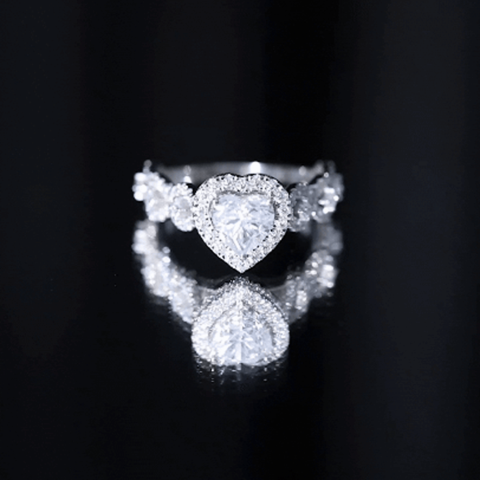 Vintage Inspired Lab Grown Diamond Heart Engagement Ring For Her